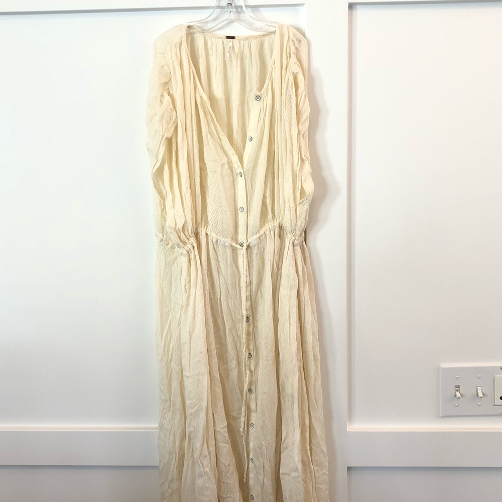Free People gauzy cream dress
